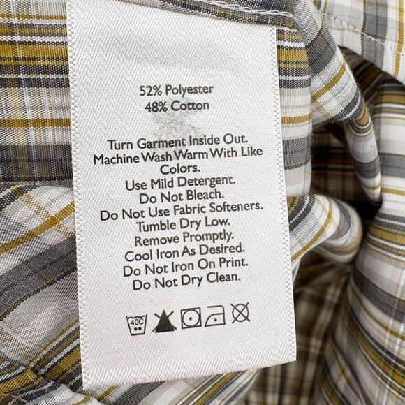 Eddie Bauer Vented Long Sleeve Fishing Shirt Mens Lg Roll Tab Plaid Zip Pocket - Picture 10 of 10